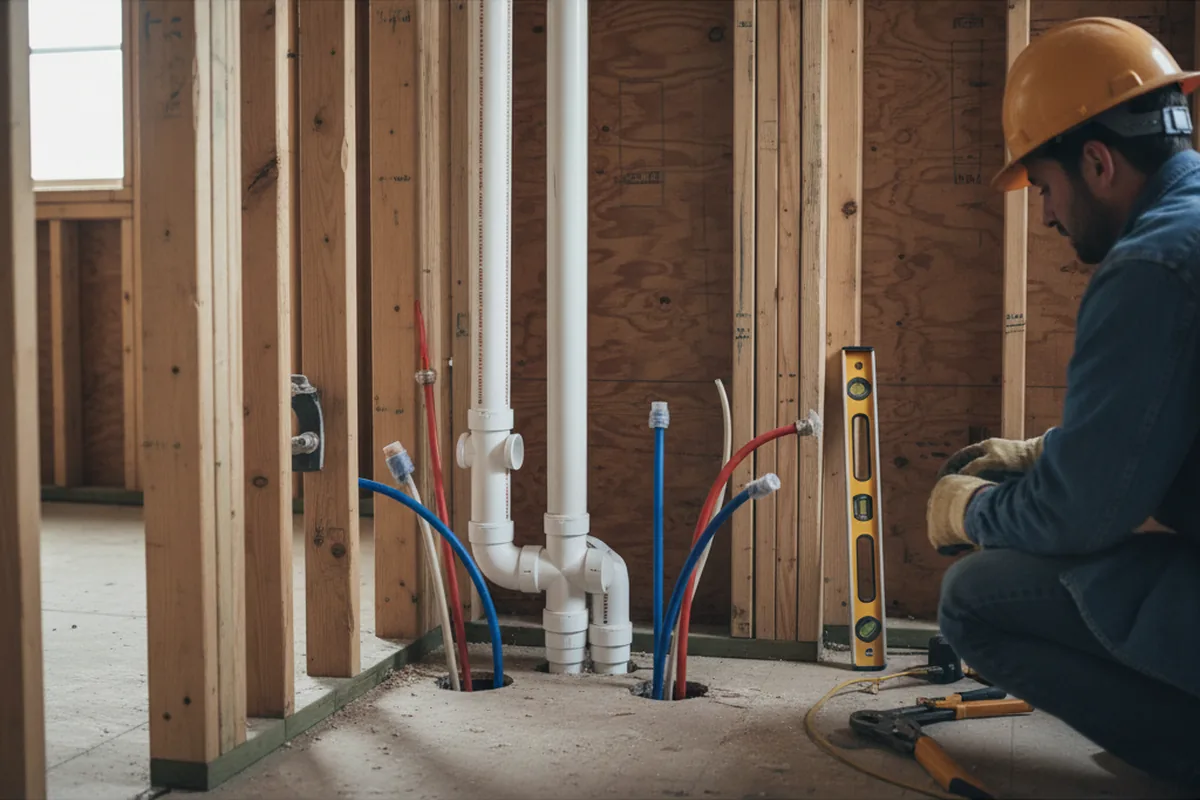 Drain and supply rough-in during Garbage Disposal Repair in Edgewood