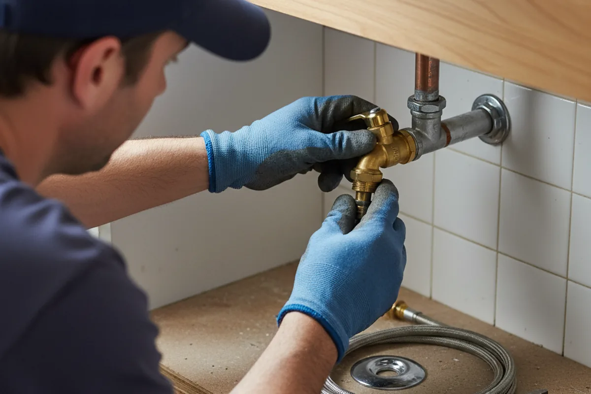 Shutoff valve and fitting work during Burst Pipe Repair in Edgewood